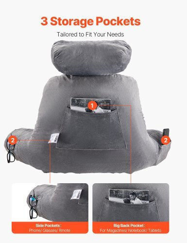 Vevor Velvet Travel Pillow Gray