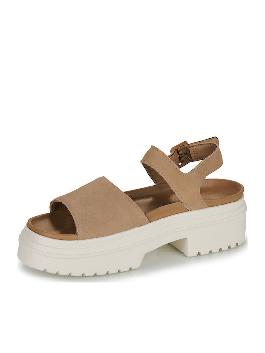 Women's Flat Sandals in Brown Color