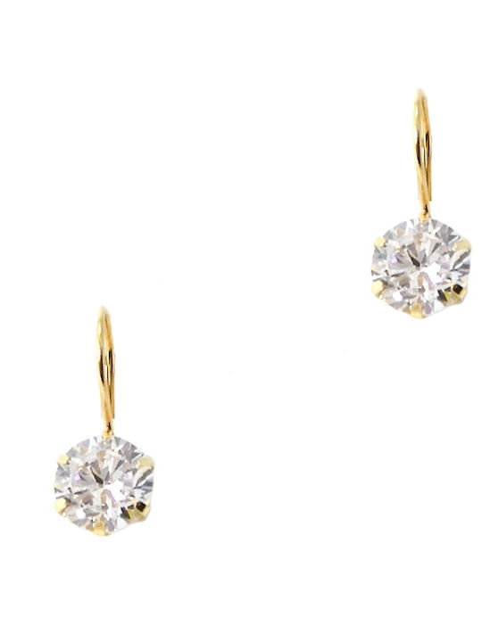 Sofistico Ohrringe Einzeln Gold K14 Zirkon Er-3033 Transparent