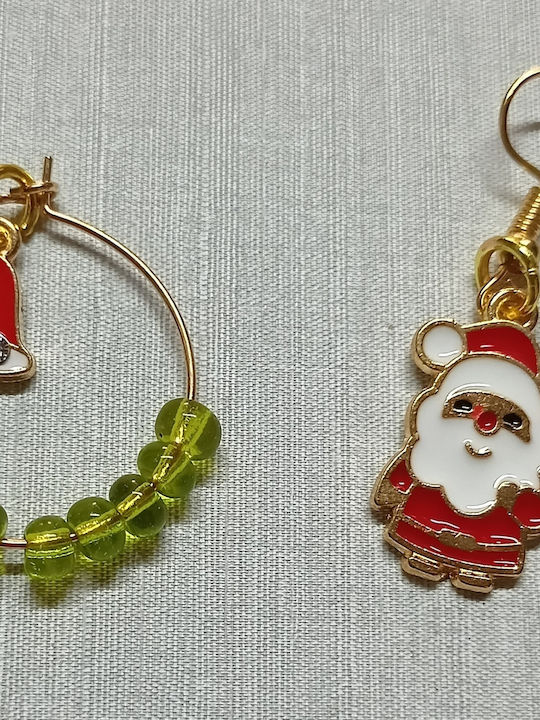 Tatu Moyo Handmade Gold Metal Christmas Santa Hat Earrings 4.5cm