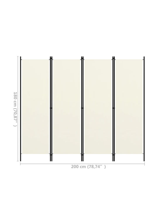 vidaXL Decorativ Paravan Metalic cu 4 Panouri 200x180cm