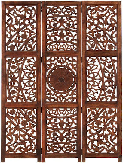 vidaXL Dekorativer Raumteiler Hölzernes mit 3 Paneelen 120x165cm