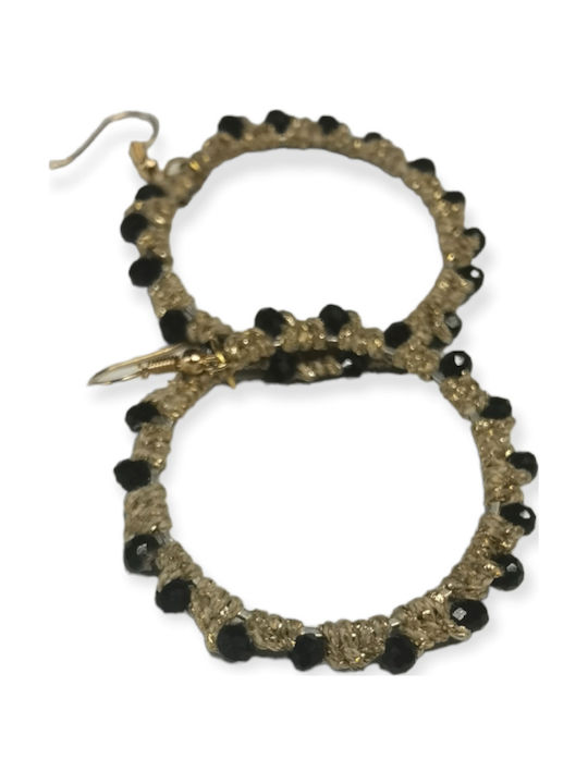 Cercei Handmade Macrame Ananna Cercuri Placate cu Aur