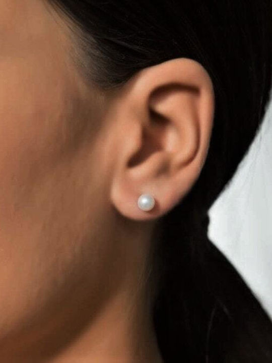 Yellow Gold Stud Earrings K14 Pearl Sk11100159