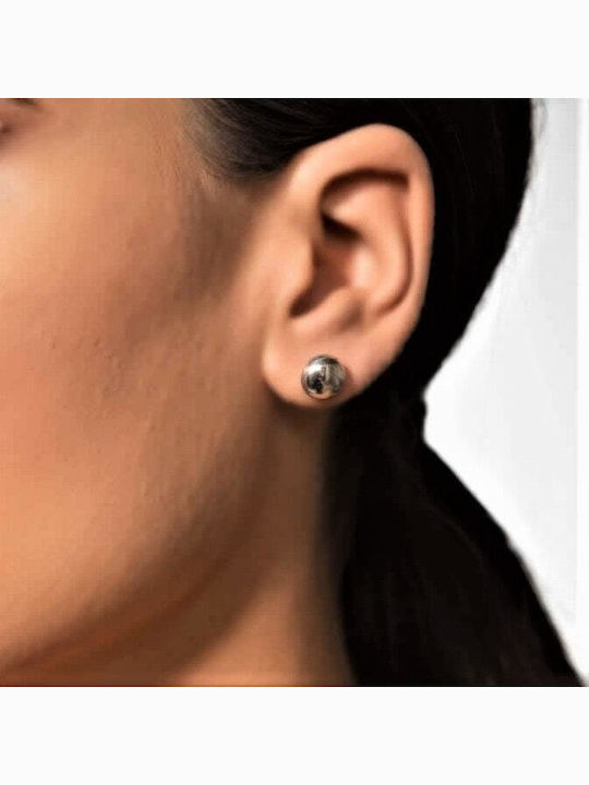 Women's Platinum Stud Earrings K14 Circle Sk11200095