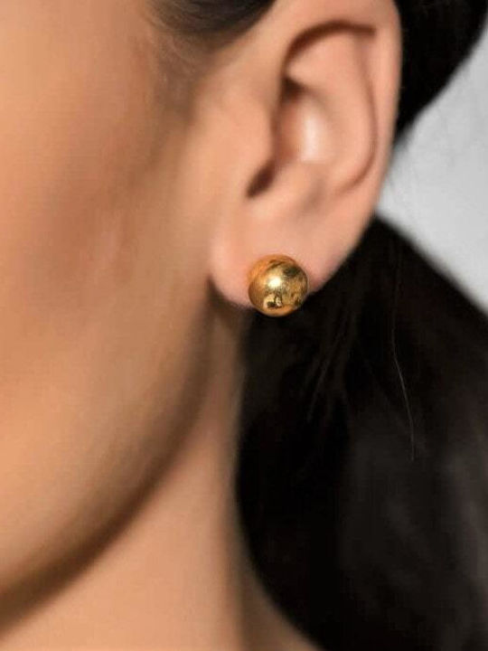 Gold Plated Silver Stud Earrings 925 Bead Sk21100117