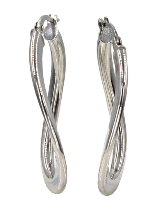 Ohrringe Ringe Oval Weißgold 14k Sk1036 Ohrringe Ringe Oval Weißgold 14k Sk1036