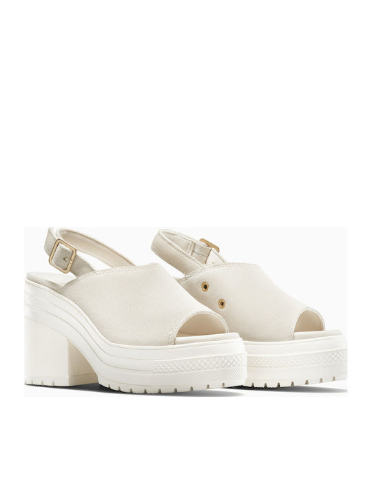 Chuck 70 De Luxe Heel Mule Suede Πέδιλα Μπεζ