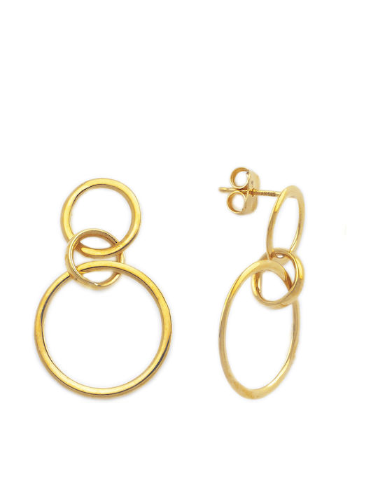 Triple Hoops Earrings Yellow Gold 14K Golden Tiara