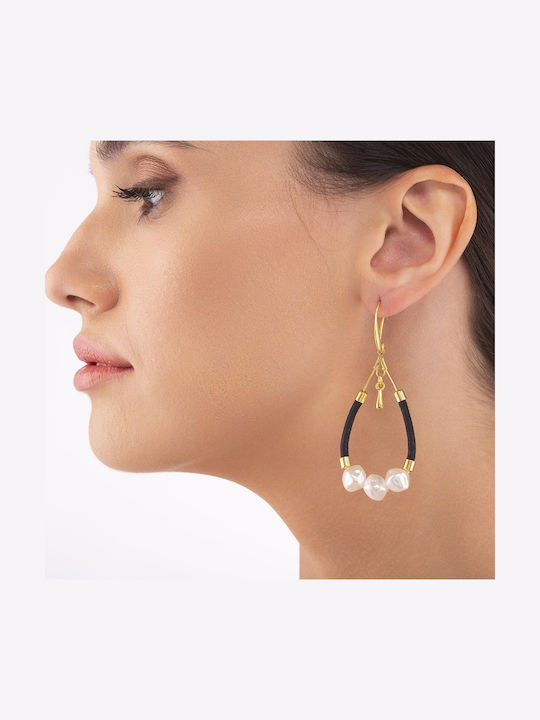 Γυναικεια Σκουλαρικια Apoxylo Natural 785.1 Drop Pearl Blk