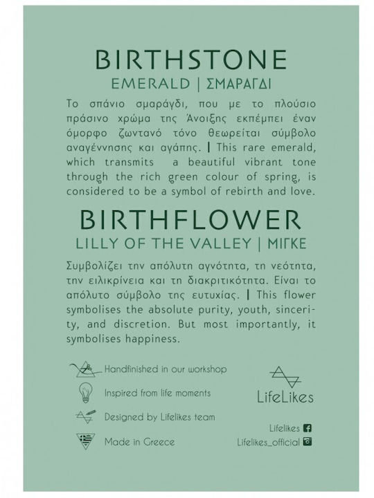 Lifelikes Ohrringe Birthstone Mai Nieten