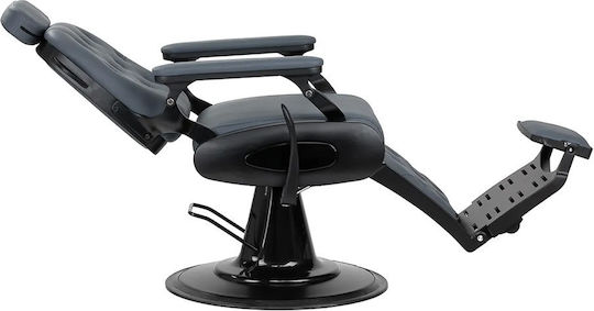 Barber Equipment Стол За Бръснар Сив С Регулируема Височина И Хидравличен Механизъм За Повдигане