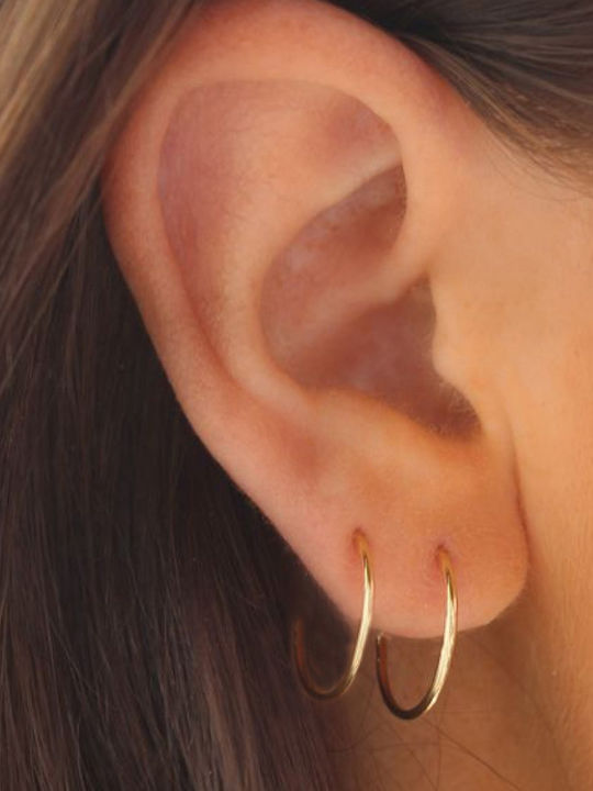 Precious Earrings Hoops Gold 14K Hp-214