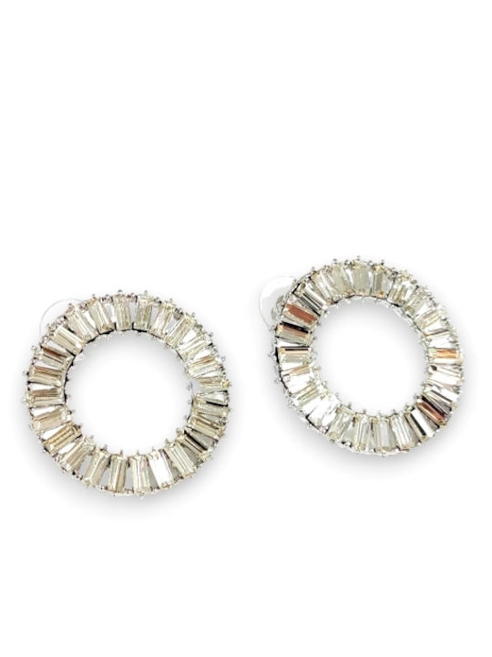 S4574 Women's Earrings Hoops Li-lo Crystal Sequins