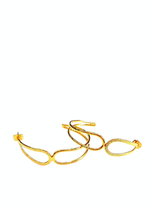 Handmade Earrings Hoops 20-83307 Gold Plated Brass