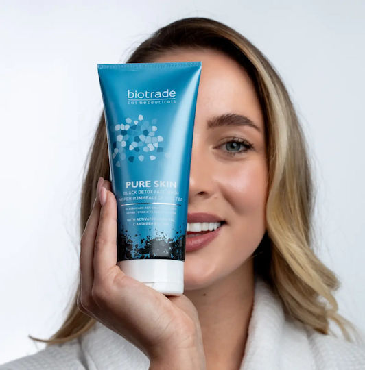 Biotrade Гел Почистващ За Лице Pure Skin Black Detox За Кожа С Разширени Пори И Черни Точки Гел Почистващ За Склонна Към Акне Кожа 200мл