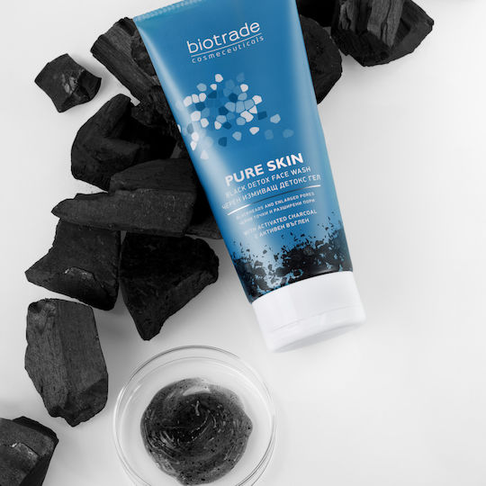 Biotrade Гел Почистващ За Лице Pure Skin Black Detox За Кожа С Разширени Пори И Черни Точки Гел Почистващ За Склонна Към Акне Кожа 200мл