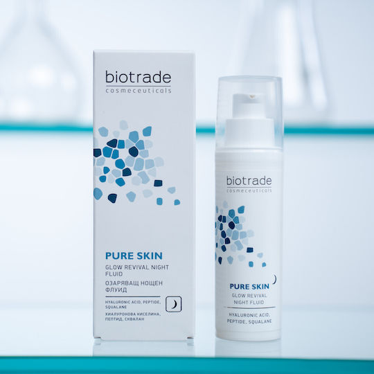 Biotrade Pure Skin Glow Възстановяваща и Хидратантна 72-Часова Лека Нощна Кремове за Лице с Хиалуронова Киселина и Пептиди 50ml