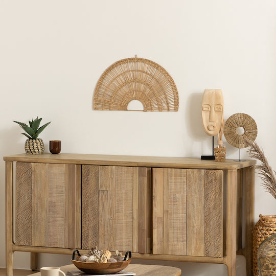 Atmosphera Hängende Wanddekoration «Apsida» Beige aus Korbweide Material 60x35cm