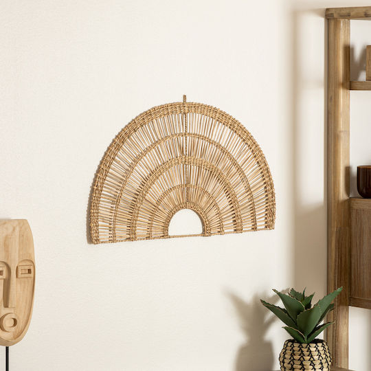 Atmosphera Hängende Wanddekoration «Apsida» Beige aus Korbweide Material 60x35cm