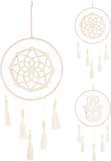 Koopman Decorațiune Dreamcatcher Lucrată Manual Ecru Din Țesătură 62x20cm