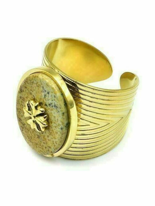 Δαχτυλίδι Ανοξείδωτο Ατσάλι Πέτρα Σταυρό Coat Arms Sand Επιχρυσωμένα Δαχτυλίδι Ανοξείδωτο Ατσάλι Πέτρα Σταυρό Coat Arms Sand Επιχρυσωμένα