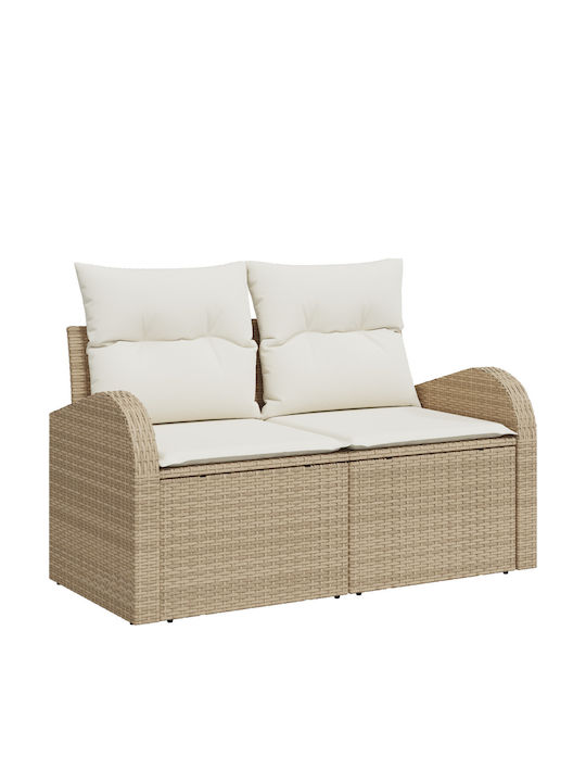 Zweisitziges Sofa Außenbereich Rattan mit Kissen 55x55x37cm