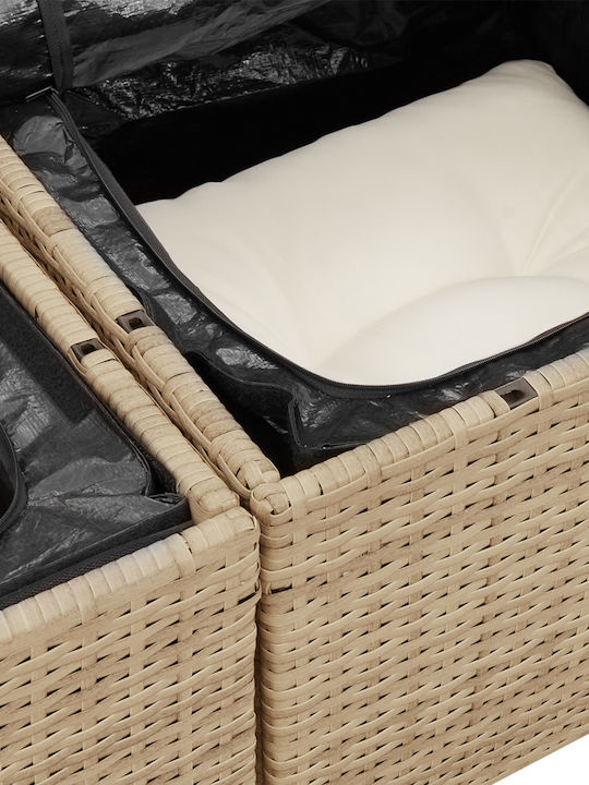 Zweisitziges Sofa Außenbereich Rattan mit Kissen 55x55x37cm