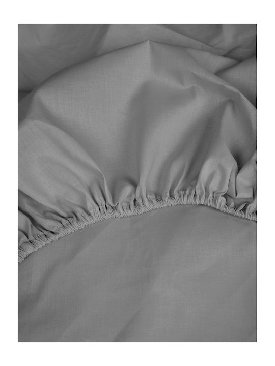 Sunshine Cotton Feelings 151 Σεντόνι Ημίδιπλο με Λάστιχο 120x200+30εκ. 107 Dark Grey