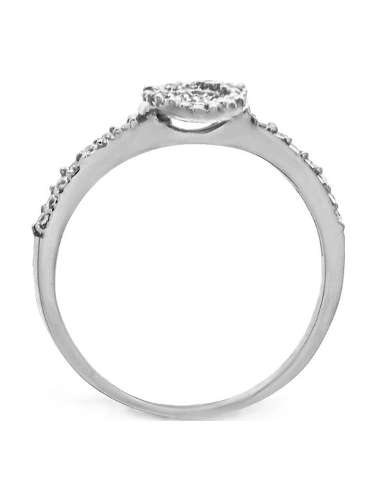 Weißgoldring mit Zirkon 14k Δαχ02013