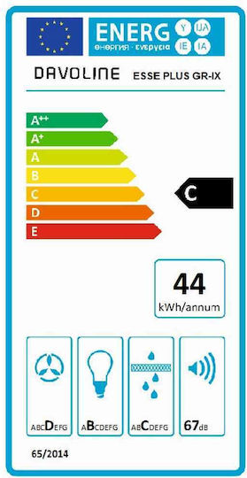 Davoline Esse Plus Sliding Vent Hood 60cm White
