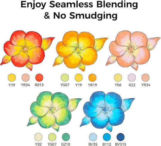 Ohuhu Honolulu Plus Grundfarben Zeichenstifte Alkoholvermischung Supreme Pinsel & Meißel Set 36 Farben
