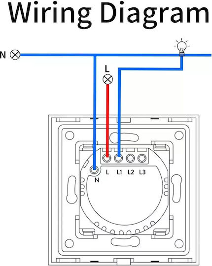 Încastrat Comutator de Perete Wi-Fi Sens unic cu Cadru Negru
