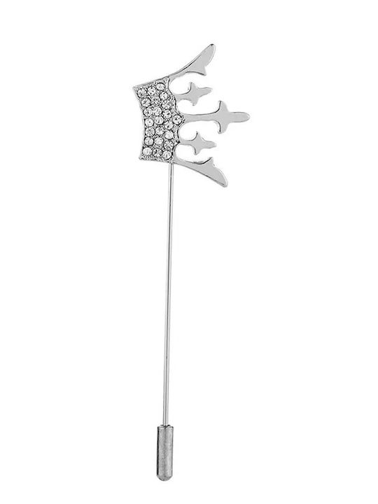 Ασημί Καρφίσα Πέτου Crown
