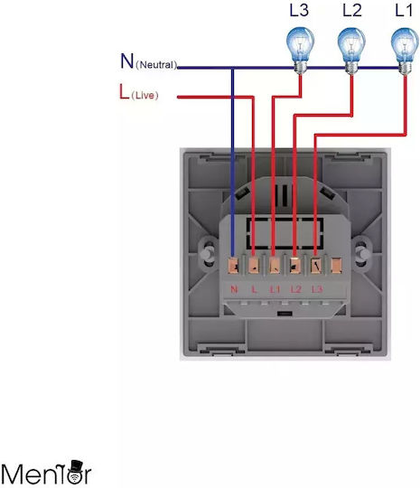 Comutator De Perete Electric Încastrat Tactil Wi-Fi Triplu Cu Ramă Comutator De Perete Electric Negru