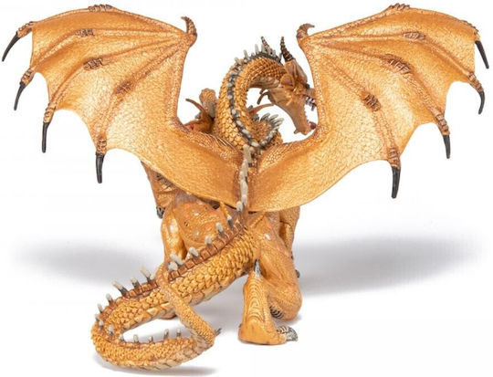 Papo Dragon Cu Două Capete Aurie 11.2 cm (Diferite Modele)
