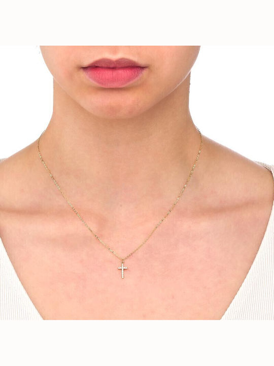 Gold Necklace Cross Shape Klar377 14 Carats