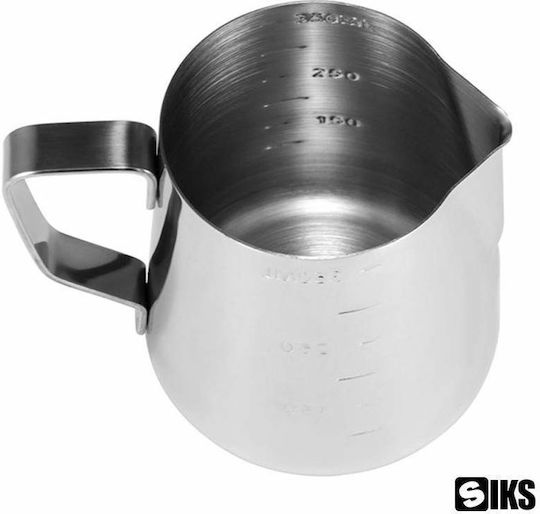 Siks Cană Pentru Lapte Gradată Pitcher Pentru Spumare Lapte Cappuccino Stil Barista Cu Mâner 300 Ml Oțel Inoxidabil
