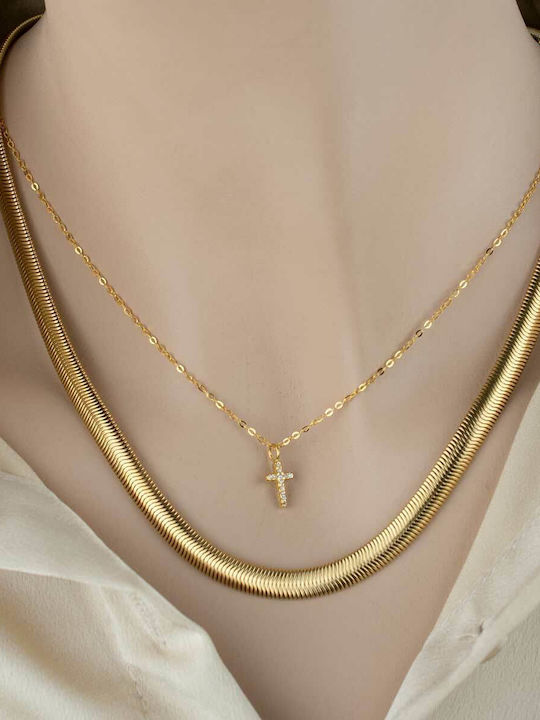 Dennis Snake Chain Gold 6mm Ανοξείδωτο Ατσάλι 45 Cm