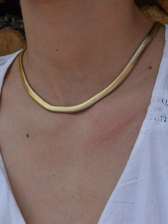 Dennis Snake Chain Gold 6mm Ανοξείδωτο Ατσάλι 45 Cm