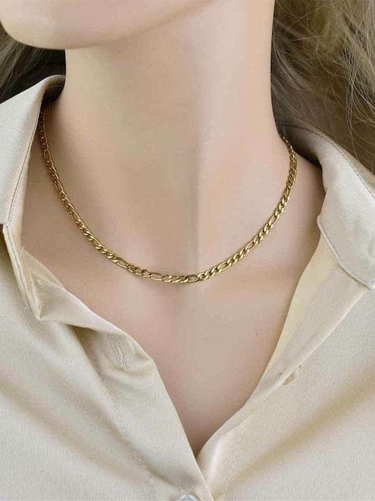 Goldjewels Figaro Αλυσίδα Λαιμού Επιχρυσωμένη από Ατσάλι Goldjewels Figaro Αλυσίδα Λαιμού Επιχρυσωμένη από Ατσάλι
