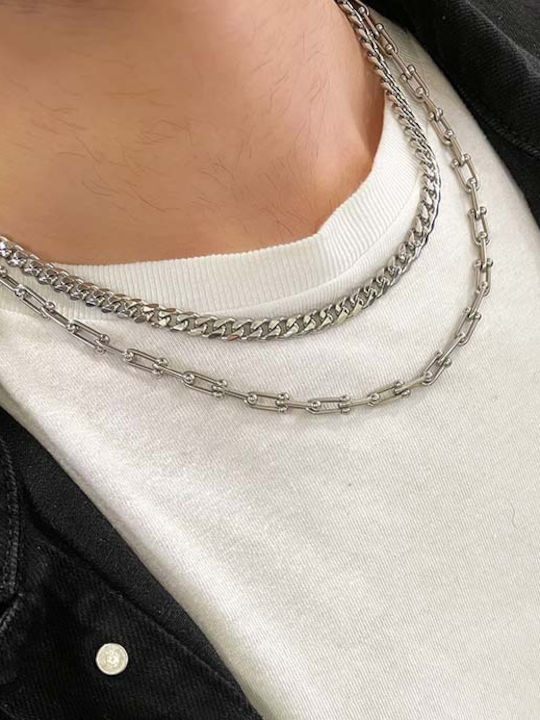 Ruin Chain Silver 6mm Neck Chain Stainless Steel 316L 50 Cm