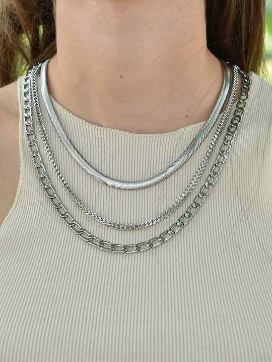 Dennis Snake Chain Silver Stainless Steel 6mm 45 cm