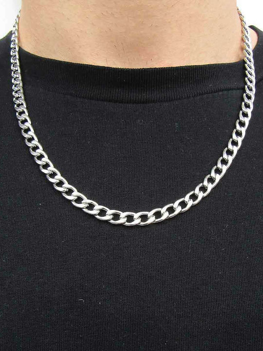 Gurmet Chain Silver Ατσάλινη Αλυσίδα 7μμ 45 Cm