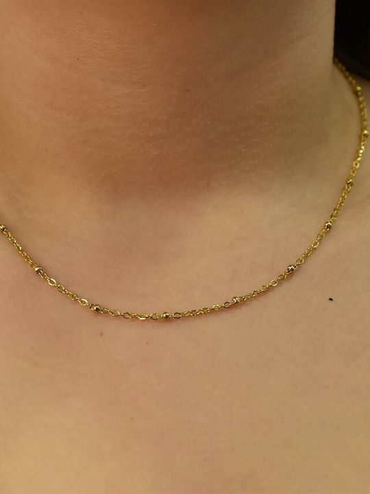 Leticia Chain Gold 2mm Αλυσίδα Λαιμού Ανοξείδωτο Ατσάλι 316l 60 Cm