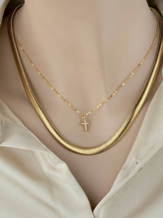 Dennis Snake Chain Gold 6mm Ανοξείδωτο Ατσάλι 50 Cm