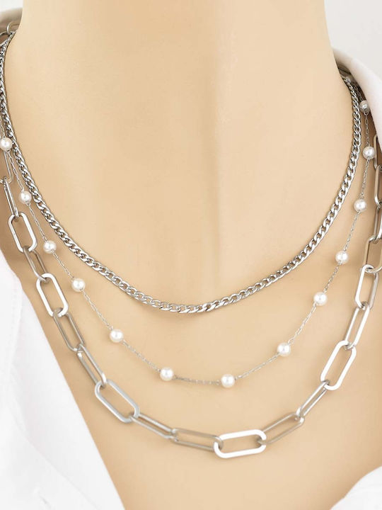 Micro Static Chain Silver 3mm Αλυσίδα Λαιμού Ανοξείδωτο Ατσάλι 316l 50 Cm