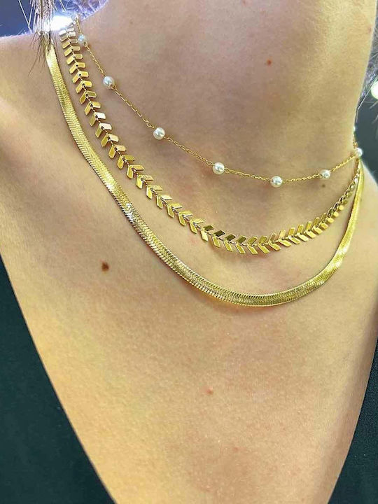 Arrow Chain Gold 6mm Chain Neck Stainless Steel 316L 60 Cm