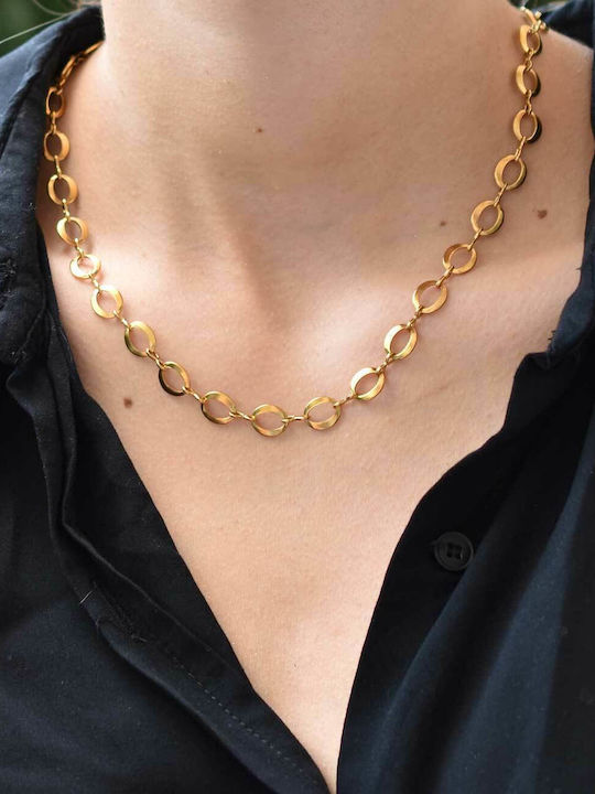Boheme Chain Gold 8mm Neck Chain Stainless Steel 316L 55 Cm