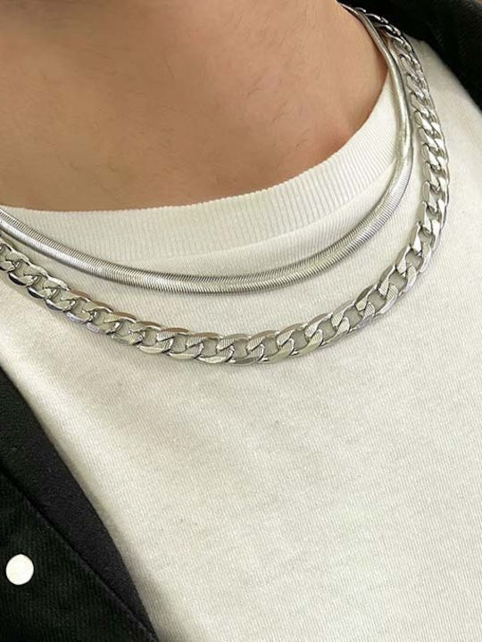 Dennis Snake Chain Silver Stainless Steel 6mm 50 Cm